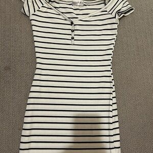Black and White Striped Dress